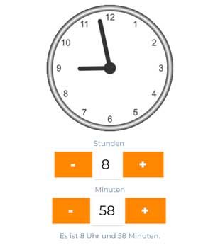 Reloj online - Aprende la hora online con Mathefritz