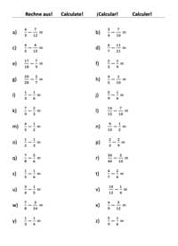 Brüche addieren und Brüche subtrahieren - PDF + online